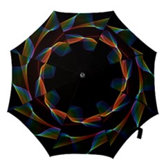 Fluted Cosmic Rainbow, Abstract Winds Hook Handle Umbrella (large) by DianeClancy