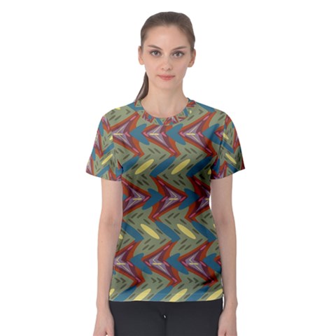 Shapes Pattern Women s Full All Over Print Sport T-shirt by LalyLauraFLM