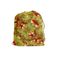 Christmas Print Motif Drawstring Pouch (large) by dflcprints