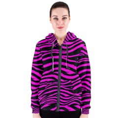 Pink Zebra Women s Zipper Hoodie