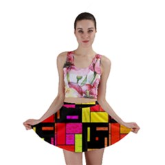 Squares And Rectangles Mini Skirt