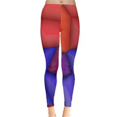 3d Colorful Shapes Leggings  by LalyLauraFLM