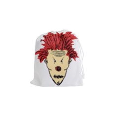 Evil Clown Hand Draw Illustration Drawstring Pouch (small) by dflcprints