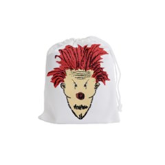 Evil Clown Hand Draw Illustration Drawstring Pouch (medium) by dflcprints