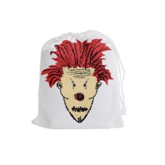 Evil Clown Hand Draw Illustration Drawstring Pouch (large) by dflcprints