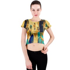 Egyptian Queens Crew Neck Crop Top