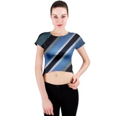 Geometric Stripes Print Crew Neck Crop Top by dflcprintsclothing