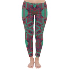 Green Tribal Star Winter Leggings by LalyLauraFLM