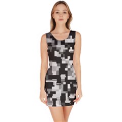 Background Noise In Black & White Bodycon Dress