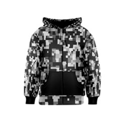 Background Noise In Black & White Kids Zipper Hoodie by StuffOrSomething