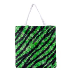 Florescent Green Tiger Bling Pattern  Grocery Tote Bag by OCDesignss