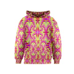 Pink And Yellow Rave Pattern Kid s Pullover Hoodie by KirstenStar