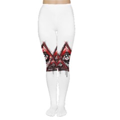 Red White Pyramids Tights by teeship