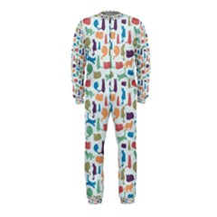 Blue Colorful Cats Silhouettes Pattern Onepiece Jumpsuit (kids)