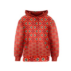 Lovely Orange Trendy Pattern  Kids Zipper Hoodies by GardenOfOphir