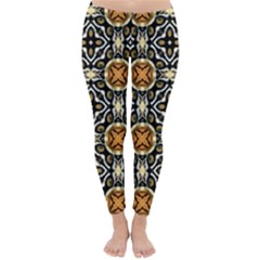 Faux Animal Print Pattern Winter Leggings