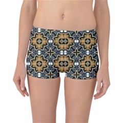 Faux Animal Print Pattern Reversible Boyleg Bikini Bottoms