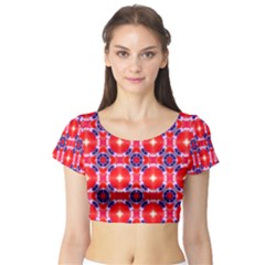 Cute Pretty Elegant Pattern Short Sleeve Crop Top by GardenOfOphir