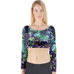 Colour Play Flowers Long Sleeve Crop Top