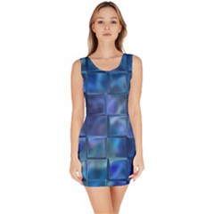 Blue Squares Tiles Bodycon Dress