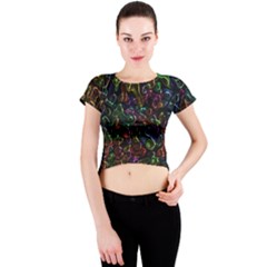 Colorful Transparent Shapes Crew Neck Crop Top