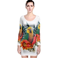 Parrot Long Sleeve Bodycon Dresses