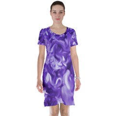 Lavender Smoke Swirls Short Sleeve Nightdress