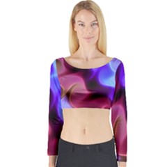 Rippling Satin Long Sleeve Crop Top (tight Fit)