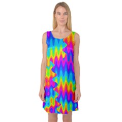 Amazing Acid Rainbow Sleeveless Satin Nightdresses by KirstenStar