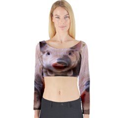 Sweet Piglet Long Sleeve Crop Top