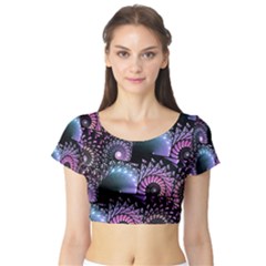 Stunning Sea Shells Short Sleeve Crop Top