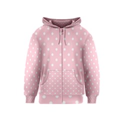 Pink Polka Dots Kids Zipper Hoodies by LokisStuffnMore