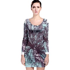 Under Tree Paint Long Sleeve Bodycon Dresses