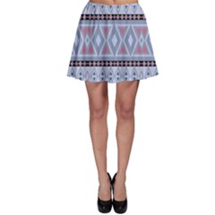 Fancy Tribal Border Pattern Blue Skater Skirts by ImpressiveMoments