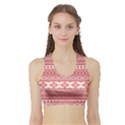 Fancy Tribal Borders Pink Women s Sports Bra with Border View1