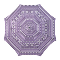 Fancy Tribal Borders Lilac Golf Umbrellas by ImpressiveMoments