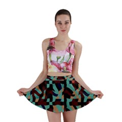 Distorted Shapes In Retro Colors Mini Skirt by LalyLauraFLM