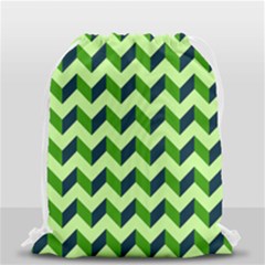 Modern Retro Chevron Patchwork Pattern Drawstring Bag (small) by GardenOfOphir