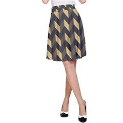 Modern Retro Chevron Patchwork Pattern A-line Skirts by GardenOfOphir