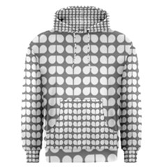 Gray And White Leaf Pattern Men s Pullover Hoodies by GardenOfOphir