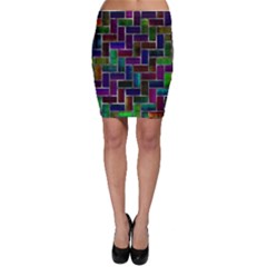 Colorful Rectangles Pattern Bodycon Skirt by LalyLauraFLM