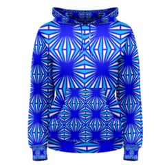 Retro Blue Pattern Women s Pullover Hoodies