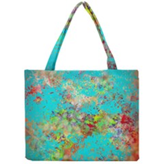 Abstract Garden In Aqua Tiny Tote Bags by digitaldivadesigns