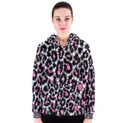 Pink Cheetah Bling  Women s Zipper Hoodies