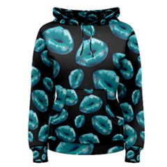 Sassy Turquoise Sassy Lips  Women s Pullover Hoodies