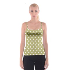 Lime Green Polka Dots Spaghetti Strap Tops by GardenOfOphir