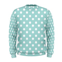 Blue And White Polka Dots Men s Sweatshirts by GardenOfOphir