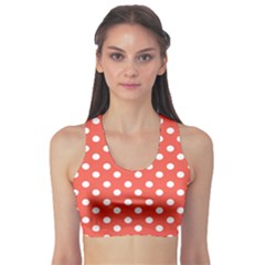 Indian Red Polka Dots Sports Bra