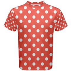 Indian Red Polka Dots Men s Cotton Tees