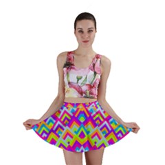 Colorful Trendy Chic Modern Chevron Pattern Mini Skirts by GardenOfOphir